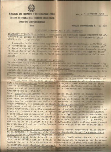 Foglio disposizioni 120 - 120, bis