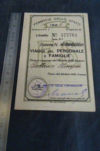 Tessera viaggi ferrovie - tessera,