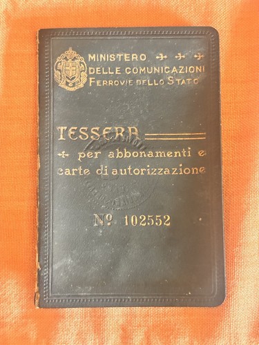 Ferrovie dello stato - ferrovie, tessera